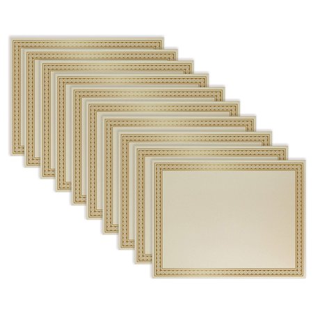 BETTER OFFICE PRODUCTS Award Certificate Paper, Gold Foil Metallic Border, Ivory, Letter Size, Diploma Cert Paper, 100PK 64292